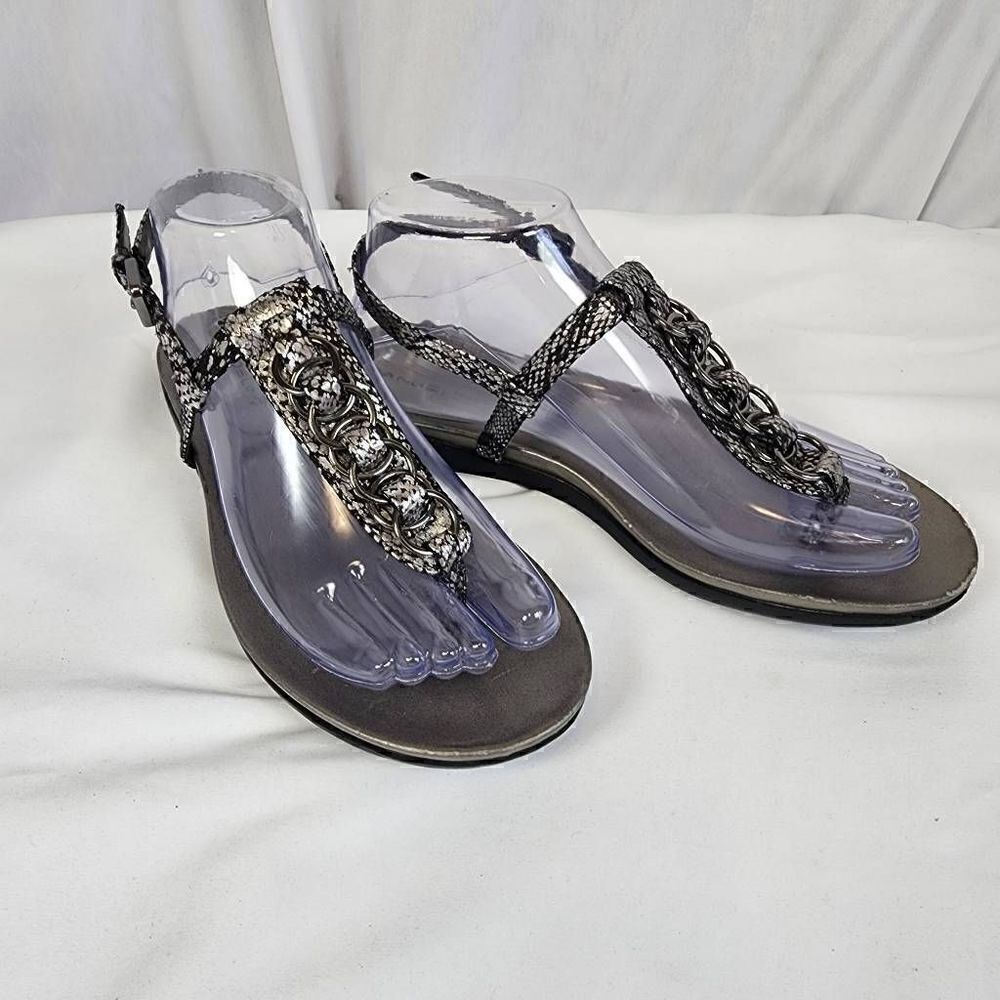 Bandolino Snake Skin Flat Sandals Size 7.5